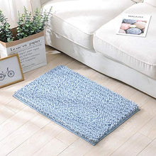 Tappetino da bagno Tappetino per capelli lunghi felpati spessi e fini indossabili per soggiorno per la cucina(Light blue)