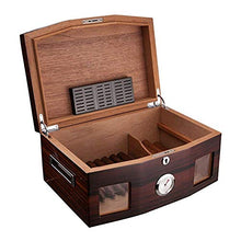 YHNJI Humidor Cigar Box, Accessori Sigaro con Legno di Cedro Impiallacciatura Visual Cigar Scatole Trasparente Vernice Humidor
