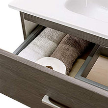 Shop Chic Mobile Bagno Harmaa Finitura Legno Grigio Scuro con Specchio Applique lavabo Rettangolare
