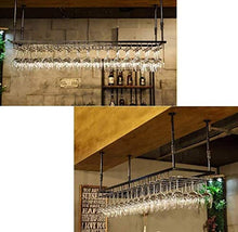 DJSMjbj soffitto rosso vino tazza titolare bar appeso alto vetro titolare casa capovolto in ferro battuto uva stoccaggio (colore : A, dimensioni: 120 * 40cm)