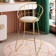M-YN Sgabelli da Bar Sedie Sgabelli Bar Moderno Sgabello Imbottito con Gambe in Metallo Oro Trapuntato Velluto del Sedile Centrale Posteriore for la Cucina, Coffee Shop, Bar, casa Balcone