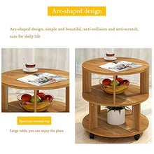 Tavolini da caffè Doppio ripiano Tavolino Rotondo Tavolino Tondo Tavolino in Materiale Ecologico in Grado di sopportare 300KG Marrone/Bianco/Beige Tavolino da Divano (Color : Brown)