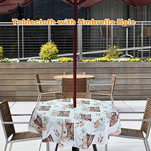 Tovaglia rotonda con occhiello e chiusura lampo, resistente alle pieghe, antimacchia, impermeabile, per campeggio, picnic, terrazza, per 4 persone, 152,4 cm