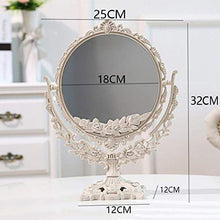 L.TSN Semplice Specchio di Bellezza Europeo Specchio per Il Trucco del Desktop Specchio bifacciale Specchio Portatile Occhiali per Il Trucco Specchio Pieghevole, Bianco, Rotondo