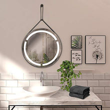 styleglass Specchio Bagno Tondo Retroilluminato a LED Ring, Diamentro 60 cm, Specchio Parete con Cornice in Ecopelle,Spessore Vetro 4mm, Kit Fissaggio Murale Incluso, Grado di Protezione IP20
