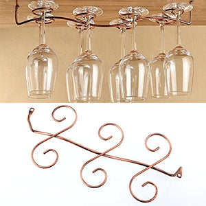 Bureze 6 portabicchieri da appendere sotto il mobiletto porta bicchieri da vino in rame