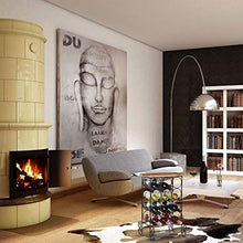 Relaxdays Scaffale per 12 Bottiglie di Vino 2in1 Cantinetta & Mobile HLP 64x46x37 cm, Metallo e Legno di Mango, Naturale