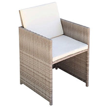 Festnight Set da Pranzo da Giardino con Cuscini, Tavolo Sedie da Giardino, Set Mobili da Giardino in Polyrattan Beige 13 pz