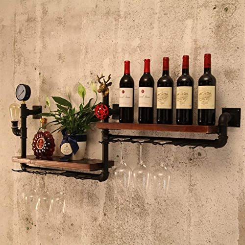 DJSMjbj Wine Rack Wine Rack Supporto di Vetro di Vino Legno Muro Porta Bicchiere Restaurant Decoration Ripiani