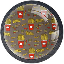 Patatine fritte con patatine con salsa Pomelli per Porta Set di 4 Pomelli per Mobili Manopole per Cassetti Cucina Armadio Vetro