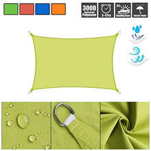 MEILINL Tenda A Vela Parasole Rettangolare Protettiva dai Raggi UV Tende da Sole Tessuto Impermeabile per La Prevenzione Dell'abrasione E La Migliore Resistenza all'Acqua,Verde,2 * 3