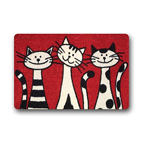 Wdskbg Custom zerbino Cat Pattern Non Slip zerbino Welcome Floor Entrance Door Mat Inside Outside 23.6x15.7