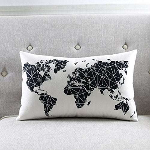 MEILING Bianco e Nero Nordic Geometrico a Righe Divano Cuscino Morbido camoscio Cuscino Decorativo tra i Cuscini del Modello (Colore : with A Core)