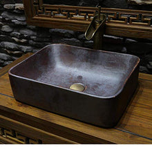 Grano di ruggine Vintage Europa Stile Vintage Cina Fatto a Mano Lavabo Lavaggio Rettangolare Lavandino da Bagno Artistico in Ceramica
