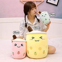 AMOZO Simpatico Cartone Animato Boba Milk Tea Morbida Bambola di Peluche, Giant Boba Bubble Plushie Farcito Tazza di tè Cuscino Regalo Giocattoli (Pink,24cm)