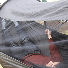 Amaca da viaggio Panno per paracadute Anti-zanzara Supporto automatico per asta Zanzariera Amaca per zanzare Viaggio all'aperto Campeggio Ha. (Colore nero)