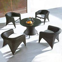 Set di Mobili da Giardino per Esterni, Set di Combinazioni di Sedie in Rattan per Tutte Le Stagioni 5 Pezzi Mobili da Conversazione in Vimini da Giardino Include 4 Sedie E 1 Tavolino da caffè