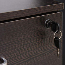 Vinsetto Schedario da Ufficio Cassettiera Per Scrivania in Legno, 2 Cassetti, Serratura con 2 Chiavi, Nero, 40x45x55.6cm