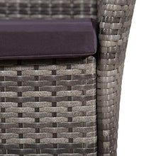 SKM Set da Pranzo da Giardino 9 pz con Cuscini in Polyrattan Grigio (87.5kg)