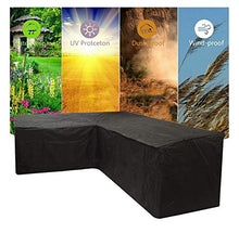 LJWLZFVT mobili da Esterno, copridivano ad Angolo, copridivano da Tavolo, Antipolvere, （320x320x80cm） Copertura Mobili Giardino Impermeabile-Nero 300x300x98cm