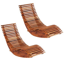 vidaXL 2X Legno di Acacia Sedie a Sdraio a Dondolo Stile Rustico Robusti Ergonomici Lettino Prendisole per Interni e Giardino Finitura ad Olio