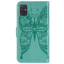 ikasus Cover Galaxy A51 Custodia,Goffratura fiore farfalla Flip Custodia Funzione Stand PU Premium Protezione Super Sottile TPU Interno Case Porta Carte credito Custodia Cover