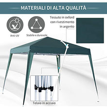 Outsunny Gazebo Pieghevole da Giardino 3x3m Struttura in Acciaio, Corde Antivento e Sacca di Trasporto, Verde