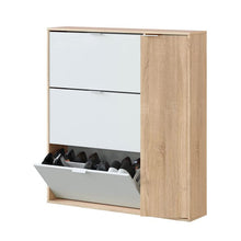 Habitdesign - Scarpiera a 4 porte, modello Class, finitura in rovere canadese e bianco artik, dimensioni: 106 cm (lunghezza) x 115 cm (altezza) x 22 cm (profondità), normale