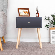 YIFAA Comodino scandinavo Comodino tavolino per Camera da Letto/Soggiorno, Nero, 40x30x50cm