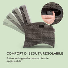 blumfeldt Comfort Siesta - Poltrona da Giardino, Schienale Regolabile, Rivestimento in Poliestere, Imbottitura con Spessore 8 cm, Pieghevole, Salvaspazio, Grigio Scuro