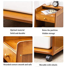 Comodino,Tavolino Laterale Tavolo per Stoccaggio di Scaffale, Comodino con Ruote, Comodino in bambù con 1 Cassetto, Tavolino Fine Ha Una Piccola Partizione in Alto (Color : Natural)