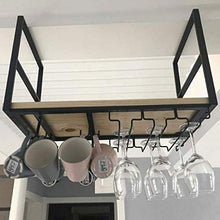 LDM Portabottiglie per Vino, portabottiglie per Vino in Legno Montato a soffitto a Parete Portabottiglie per calici Organizer (Dimensioni: 80 * 30 * 50 cm)
