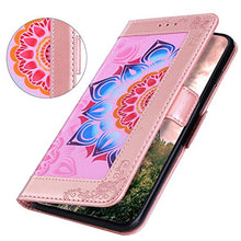 ikasus Cover Compatibile con Samsung Galaxy A21S Custodia Motivo Floreale Custodia a Portafoglio in Pelle PU con Cavalletto e Custodia a Libro,Oro Rosa