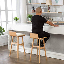 ZEH Sedia da Ufficio Sgabello da Bar, Ristorante Seggiolone Multifunzionale in Legno massello a Barre in Legno Sgabello Bar da Cucina Moda Alta Sgabello Sedia Girevole (Colore: Bianco) FACAI