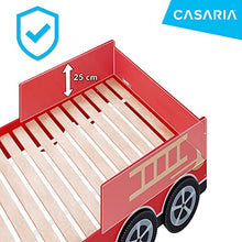 Deuba Letto per Bambini Junior Letto Stile Pompieri Camion Vigili del Fuoco con Sirena e Ruote in 3D 205 x 94,5 x 103 cm