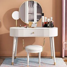 YaGFeng Dressing Table Sgabello Trucco Cassetto del Tavolo Specchio Cuscino Sollevatore Makeup Ragazza È Facile da Montare Quattro Colori per Camera Trucco Gioielleria Bagagli