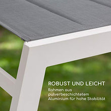 Blumfeldt Renazzo Lounge - Lettino Prendisole, Lettino da Giardino, Superficie: 186 x 56 cm, Schienale Regolabile in 6 Livelli, Superficie Imbottita Idrorepellente, ComfortMesh, Bianco/Grigio
