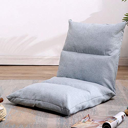 JIAHENGY Cuscino da Meditazione o Sedia Relax，Divano Sedia da Terra, divanetto con Un Posto, Sedia a bovindo con Schienale Pieghevole-Blu Grigio_4 Celle