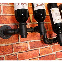 XBR creatività Fai-da-Te Portabottiglie, Portabottiglie da Vino Nero a Parete 6 Bottiglie Scaffale da Vino da appoggio Scaffale da Vino dal Design Moderno per Bar Cucina Domestica