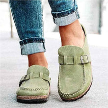 AFANG Donna Scamosciata Slip on Sandali, Piatto Punta Tonda Pantofole Passeggio Senza Schienale Scarpe Casual Comodi Sandali Tinta Unita Moda Pantofole,E,38