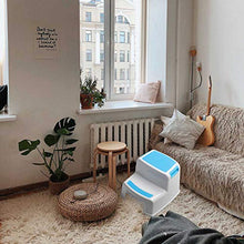 Senmubery Sgabello Un 2 Gradini per Bambini - Sgabello per Bambini, con Impugnatura Morbida Antiscivolo per Sicurezza Come WC da Bagno Vasino da Allenamento Vasino e Sgabello da Cucina Blu