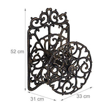 Relaxdays, Nero-Oro Supporto Porta Tubo da Parete, Design Antico, Girevole, da Giardino, in Ghisa HxLxP 52 x 33 x 31 cm