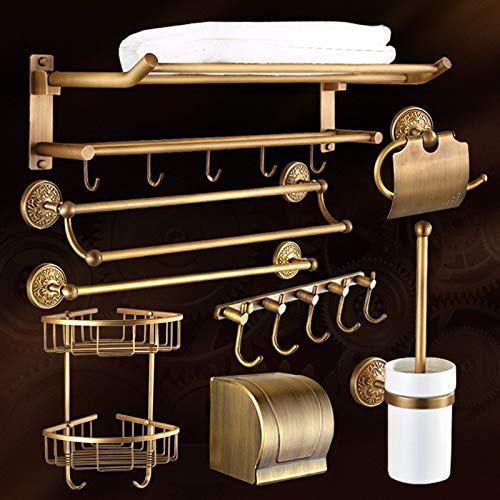 MBYW Portasciugamani Moderno Minimalista Portasciugamani Elegante per Il Bagno di Moda Portasciugamani Antico/Bagno Completo in Rame Set da 6 Pezzi Portasalviette Europeo