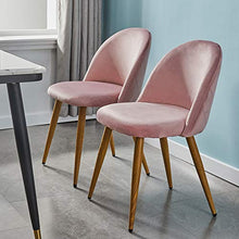 CLIPOP - Set di 2 sedie da pranzo in velluto, imbottite, con schienale e gambe in metallo, sedie da salotto per sala da pranzo, soggiorno, camera da letto e ufficio