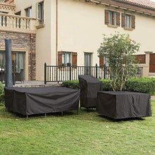 HSBAIS Copertura Tavolo Esterno，Copertura per Mobili da Giardino - Telo Protettivo per Tavolo e Sedie da Esterni, Giardino Quadrato in Rattan Telo Copri Tavolo Quadrato Sedie,Black_120x120x72cm