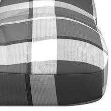 Buyounger Cuscino Divano da Giardino Quadri Grigio 120x40x12 cm in Tessuto