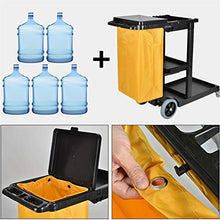 GFYWZ Carrello di Pulizia, Carrello Multifunzione in Plastica con unità di Scarico, Vassoi per Ripiano E Carrello per La Pulizia del Portaspazzole