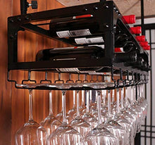 Leifeng Tower Classico Wine Rack Europeo Bar Hanging Rack, Ferro battuto Nero Altezza Regolabile Bancone Raffreddamento del Vino, può Appendere Bicchieri di Vino Multipla