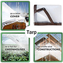 tendone da esterno impermeabile, 120 G / M² Telo Trasparente Resistente All'acqua Con Bordo Di Rinforzo E Occhielli Incorporati, Isolamento Vegetale, Tampone Contro L'umidità, Capanno(Size:2×3m/6×9ft)