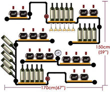 LLT Wine Rack, Della Novità Della Decorazione Della Parete Rack, Wine Rack Ripiano in Vetro Parete Governo Del Vino in Legno Di Archiviazione Mensola Rack Calici Retro Ferro Tubo Di Acqua Design
